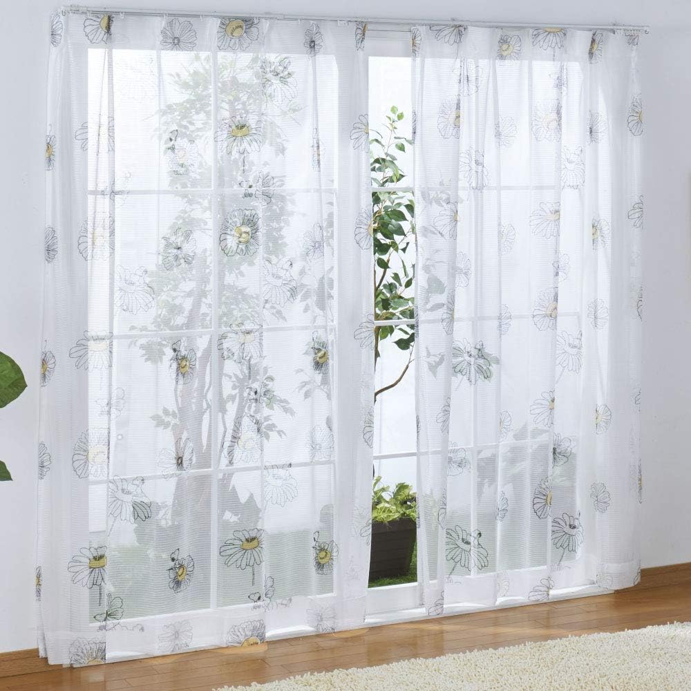 Peanuts Snoopy 2nd grade blackout heat shielding curtain + lace curtain set of 4 flower width 100 x 200 cm length KO-1/KO-2