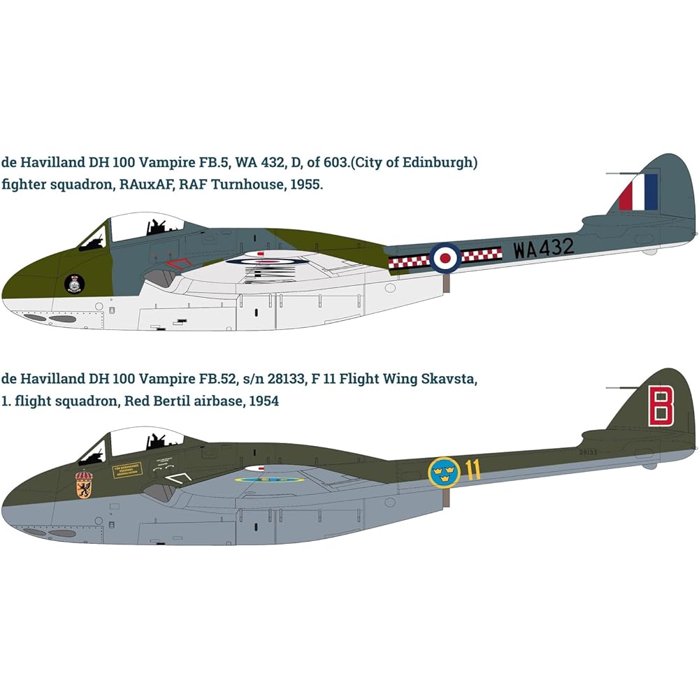 Infinity Models 1/32 Royal Air Force D.H. Vampire FB Mk.5 Plastic Model IFM3204 Molding Color