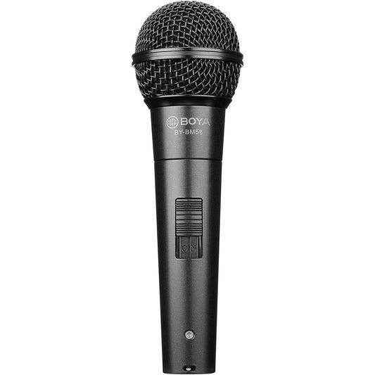 BOYA Cardioid Dynamic Vocal Microphone with Built-in Shock Mount Windscreen, XLR Dynamic Microphone with 6.35mm Adapter - Professional Microphone for Music and Recording