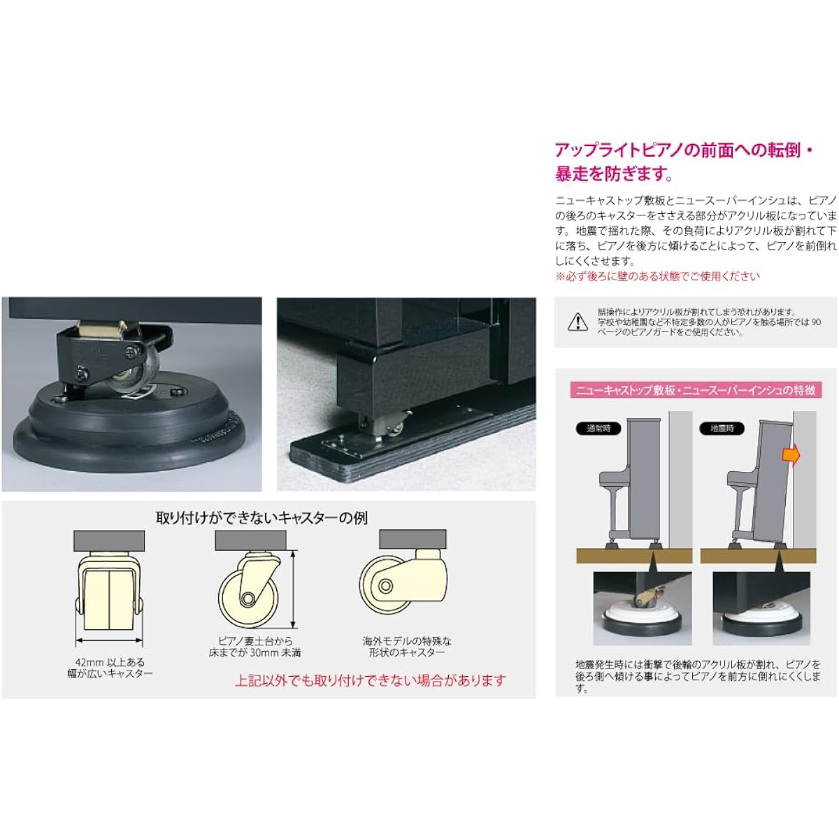 Piano Earthquake Countermeasure Goods Peacock Newcastop Floor Plate [Earthquake Resistant] [Top Prevention] [For Upright Pianos Only] NCP-UP PEACOCK NCPUP