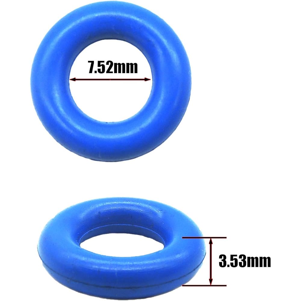 HiSport Fuel Injector O-Ring Set - [7.52mm X 3.53mm] Blue Universal Repair Kit [50 Pieces]