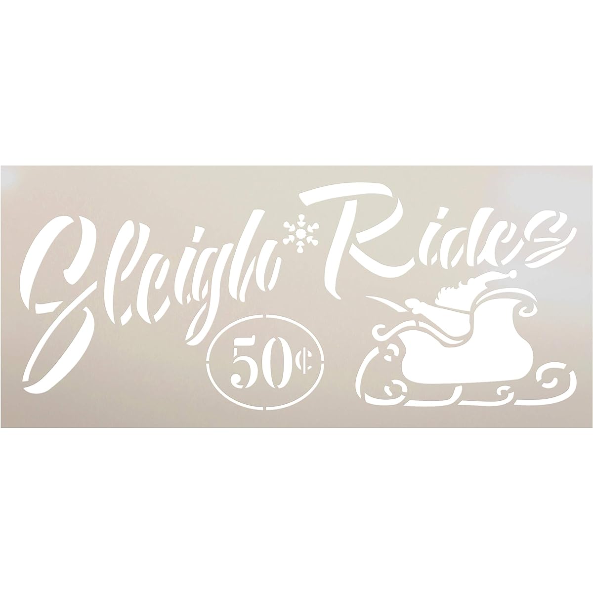 StudioR12 Sleigh Ride 50 Cent Christmas Holiday Stencil | Wooden Sign | Word Art Reusable | Family Dining Room | Chalk Mix Multimedia | DIY Home - Select Size 11" x 5" Clear STCL2904_PARENT