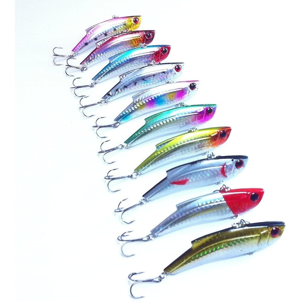[Regular Imported Goods] Orurdo Fishing Gear Lure Set 10 Pieces 5 Sizes Vibration C For Seabass, Flounder, Maggot, Hairtail, Sagoshi, Yellowtail, Redfish, Black Bass, Snakehead, Catfish, etc. QB100016