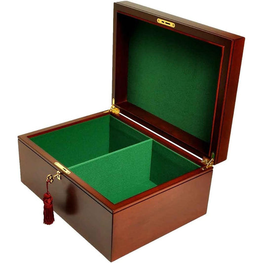 The House of Staunton Large Mahogany Premium Chess Box with Logo