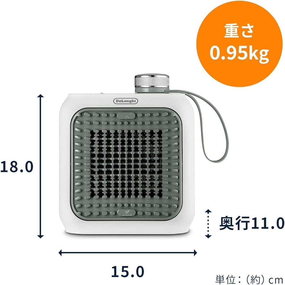 De'Longhi Fan Heater Capsula Desk HFX12D03-GR Ceramic Heater Underfoot/Hands Italian Design Quiet Compact Unique Grid Design Removable Filter [Sage Green] 5 Year Warranty with DeLonghi Family Registration