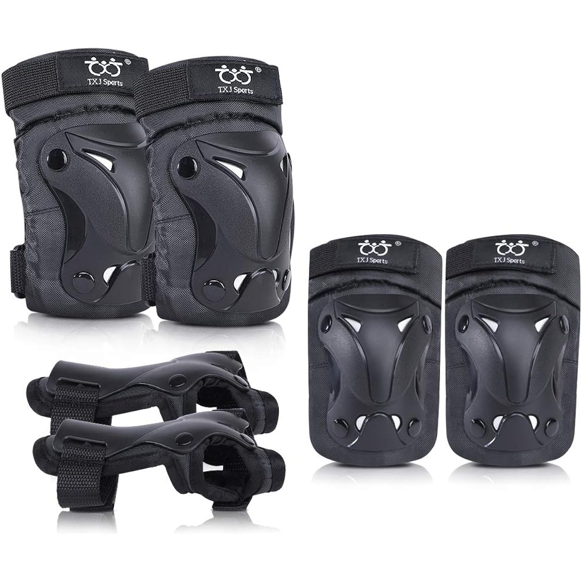boruizhen Kids/Youth Knee and Elbow Pads with Wrist Guards Inline Protective Gear Pad Set for Skateboarding Cycling Bike Riding Multi-Sport