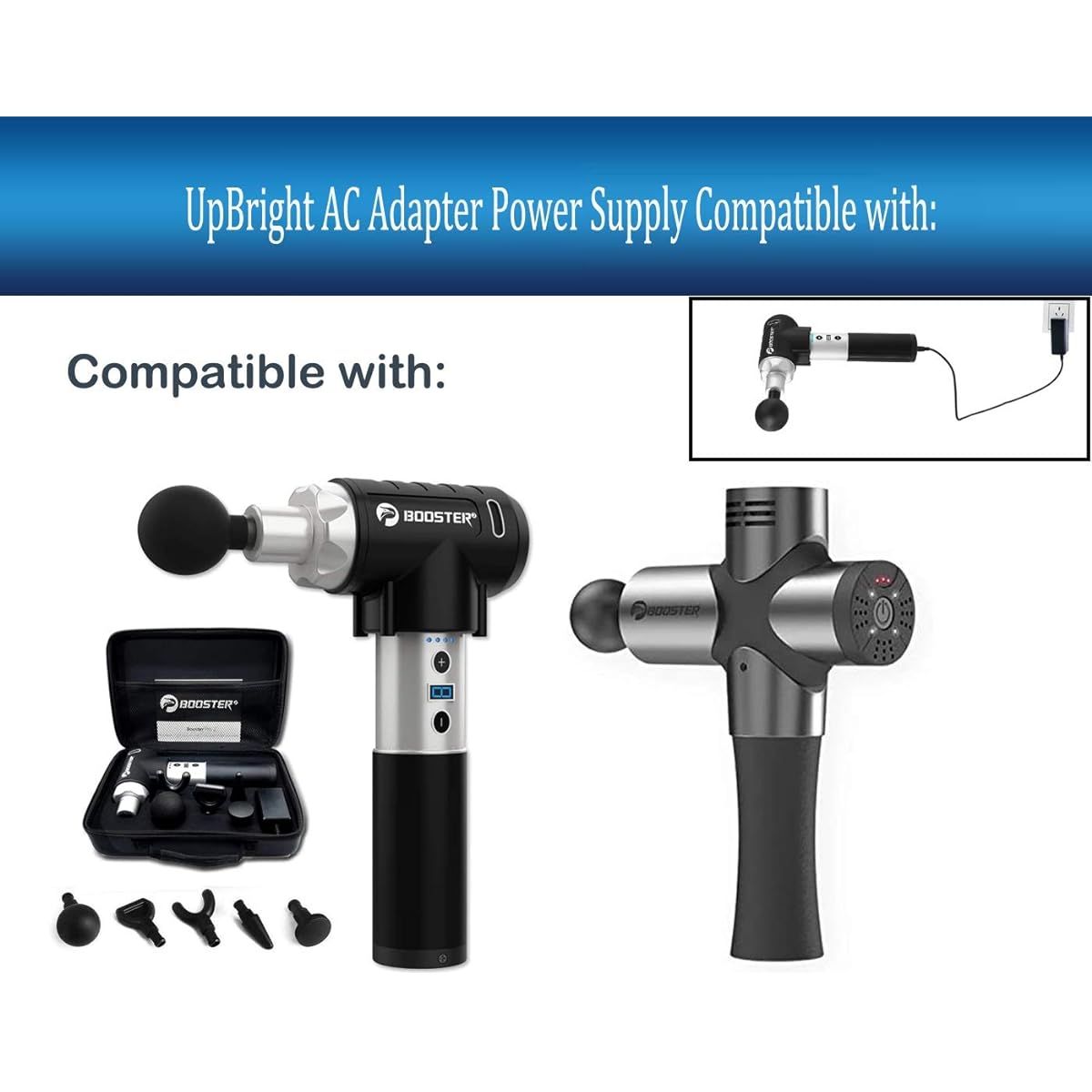 UpBright 24V AC/DC Adapter Booster Pro 2 3 Pro2 Pro3 P2 Pro E JUFIT Fascia Cotsoco VIWIK Lpysfw Massage Gun 24VDC 1A DC24V 1000mA 24.0V 1.0A 24W 24V Power Cord Battery Charger