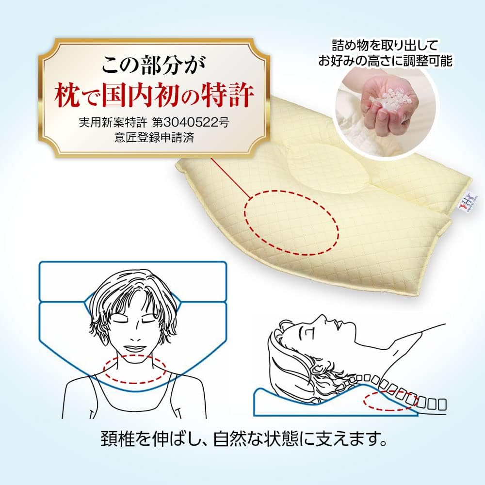 Kaneyan Pillow (Kaneyan Pillow) Cervical Hernia Pillow Supervised by Shoichi Kaneda Genuine Chiropractor Pillow Patent No. 4345949 Made in Japan 100% Cotton Cover Included Bookmark-shaped Loupe (Blue)