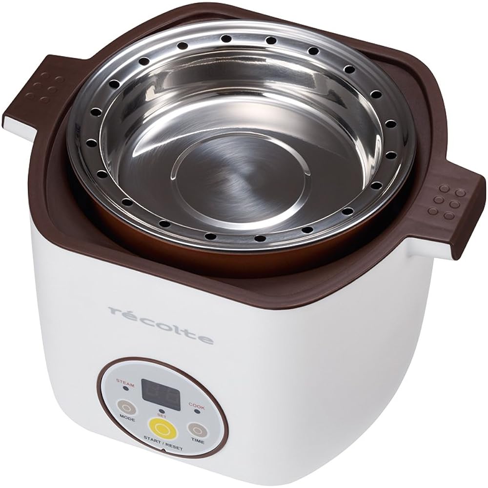 Recolto Healthy Kotokoto 2-tier simultaneous cooker red RHC-1R