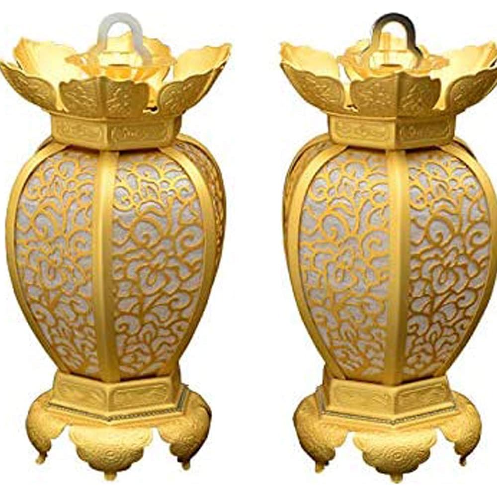 [Hiruta Buddhist Fittings Store] [Includes LED wiring set] Hanging lantern, Shin Natsume, light alloy, electrical equipment, 1 pair, small