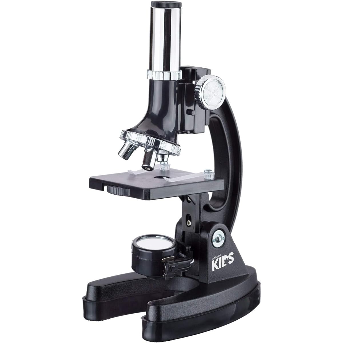 AmScope -KIDS 120X-240X-300X-480X-600X-1200X Educational Beginner Biological Microscope Kit with Metal Frame
