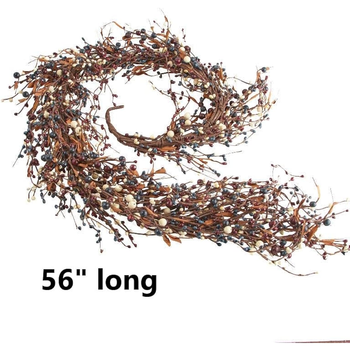 Pip Berry and Pinecone Garland for Indoor Decor (Red, Cream)