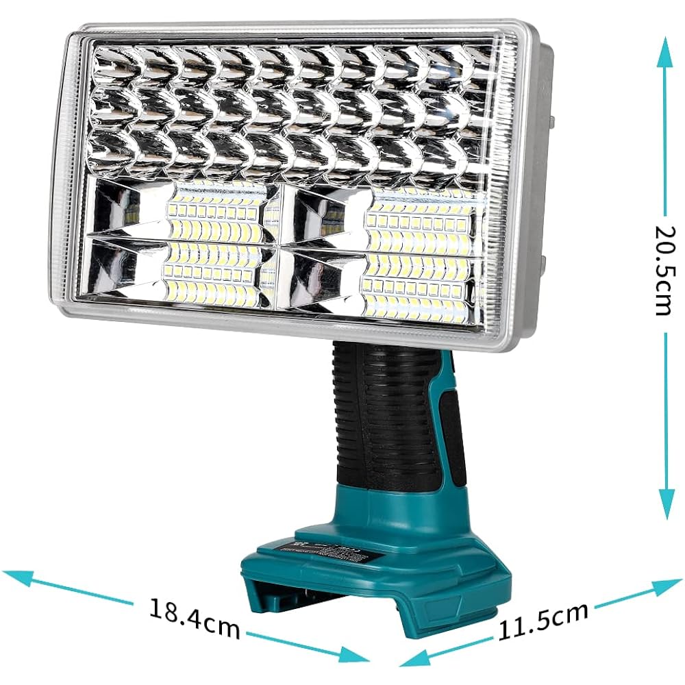 WaxPar Makita Compatible Light, Disaster Prevention, Emergency, Power Outage Response, For Night Construction, Mountain Climbing, Night Fishing, Camping, Earthquake Protection, High Brightness, 30W, 14.4V~18V, Compatible with Lithium Ion Battery BL1830 B
