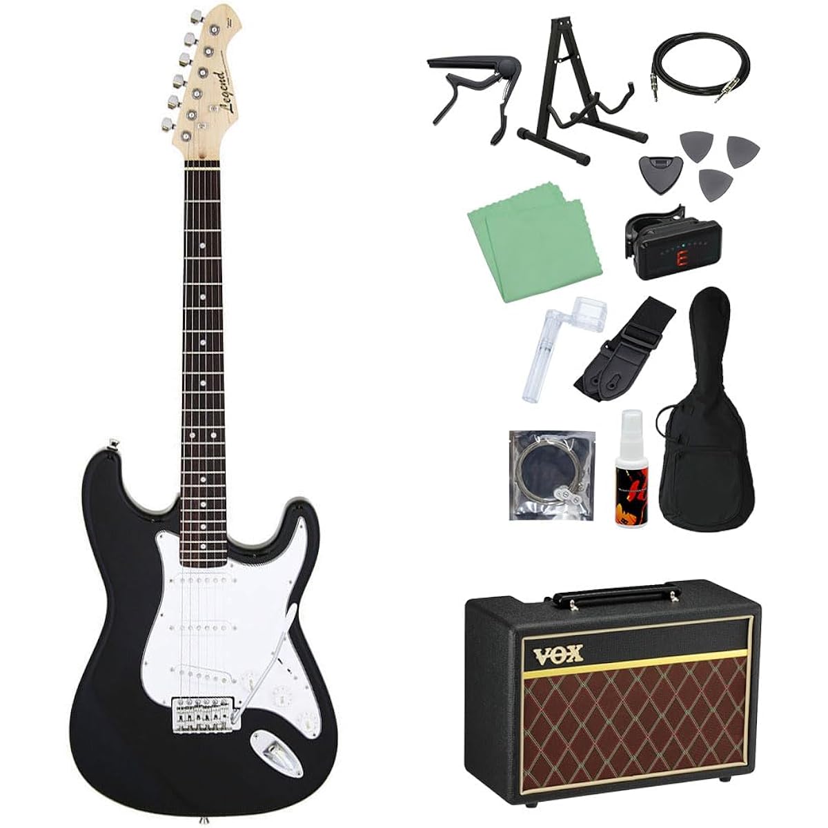 LEGEND LST-Z Electric Guitar Beginner 14-piece Set [With VOX Amplifier] BK Stratocaster Type Legend
