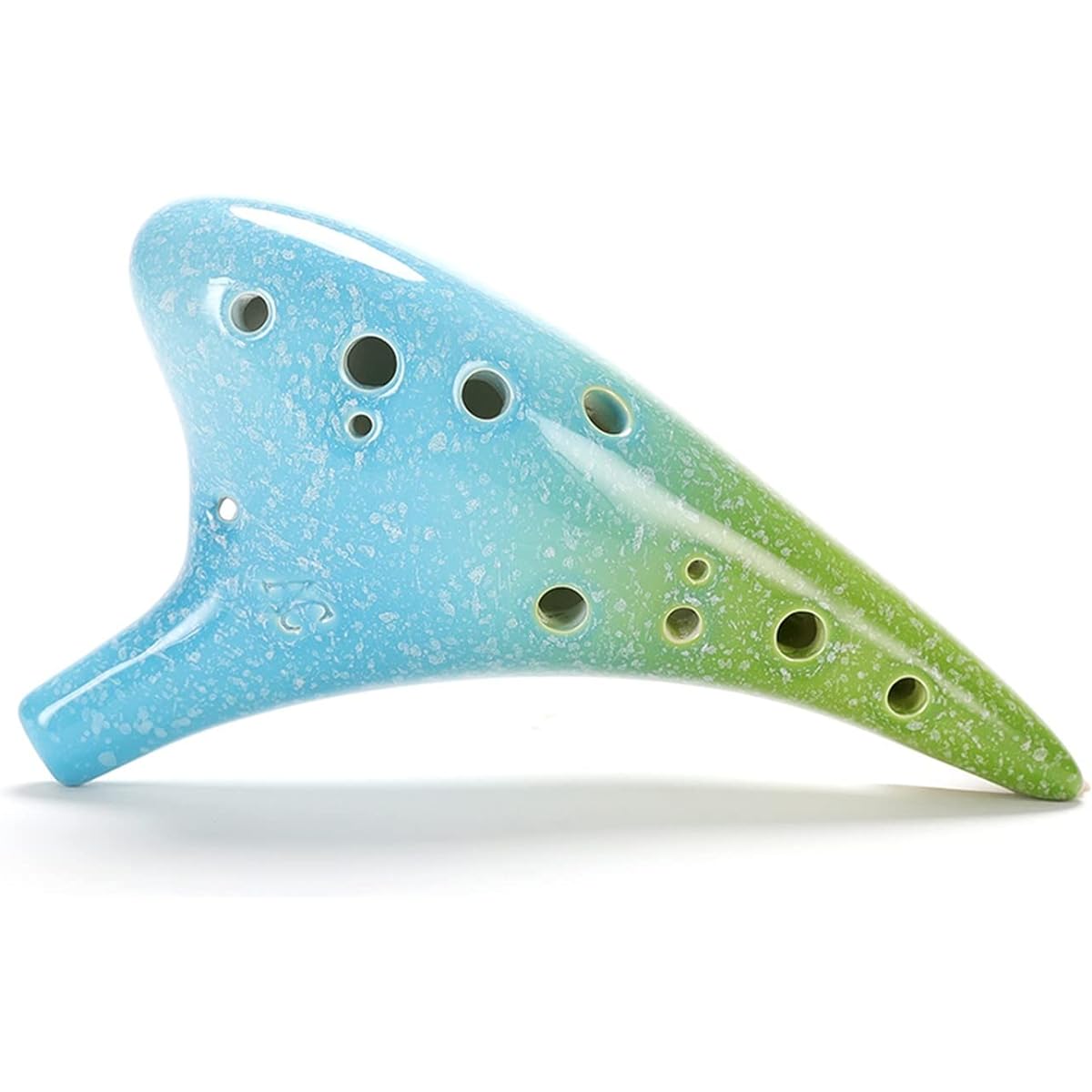 12 Hole Ceramic Ocarina Alto C Gradient Style Musical Instrument Ocarina Instrument with Strap Protective Bag (1)