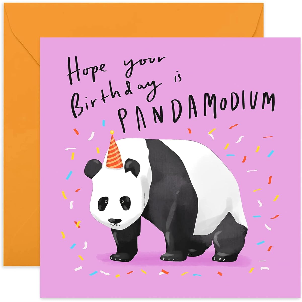 Old English Co. Cute Panda Birthday Card - Funny Animal Pun Greeting Card for Son/Daughter/Mom/Dad, Blank Inside & Envelope Included
