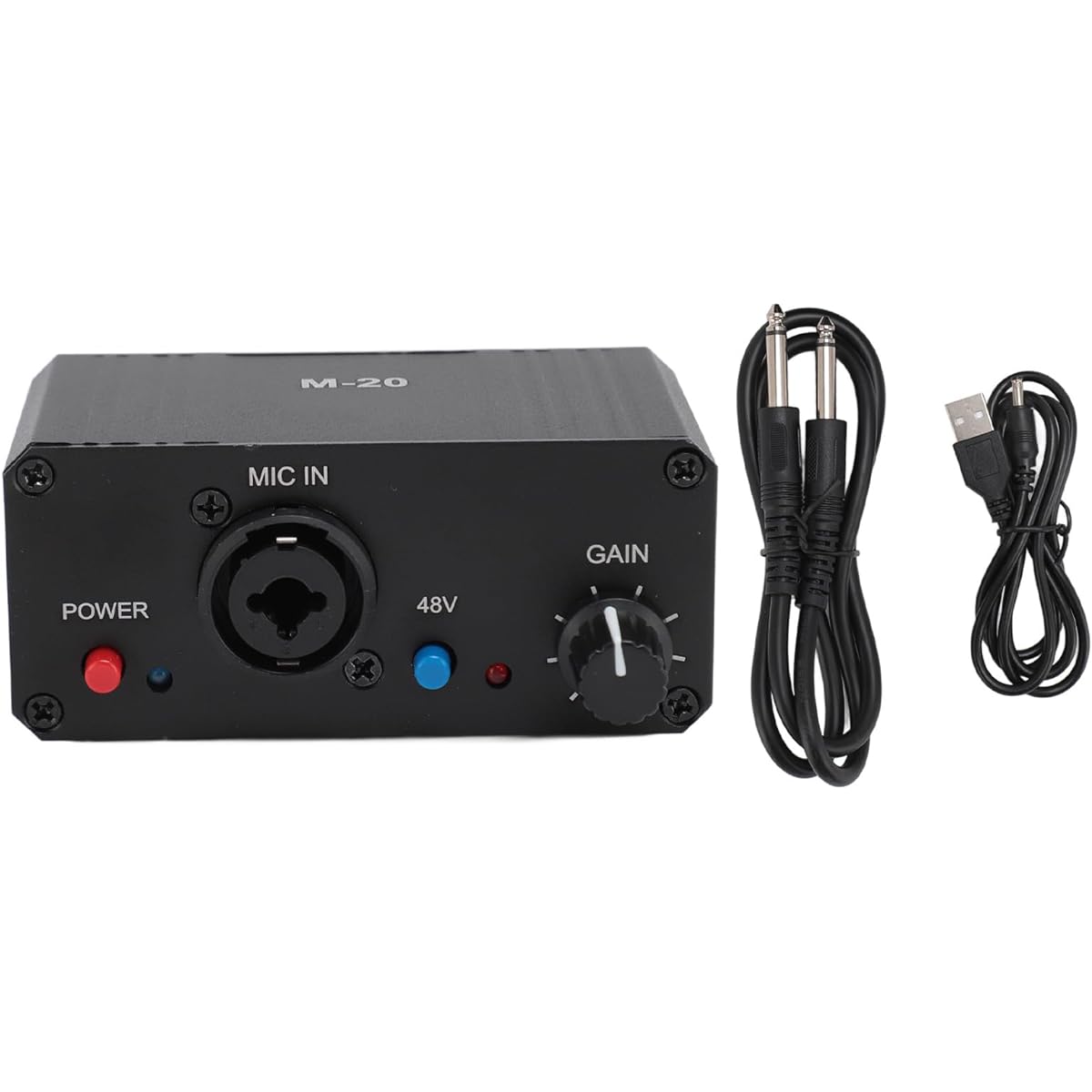 Dynamic Mic Preamp for Dynamic Microphone and Condenser Mic Booster, Mic Preamp Boost, 8V Phantom Power XLR Output Mic Preamp for Stage Podcast Live Broadcast