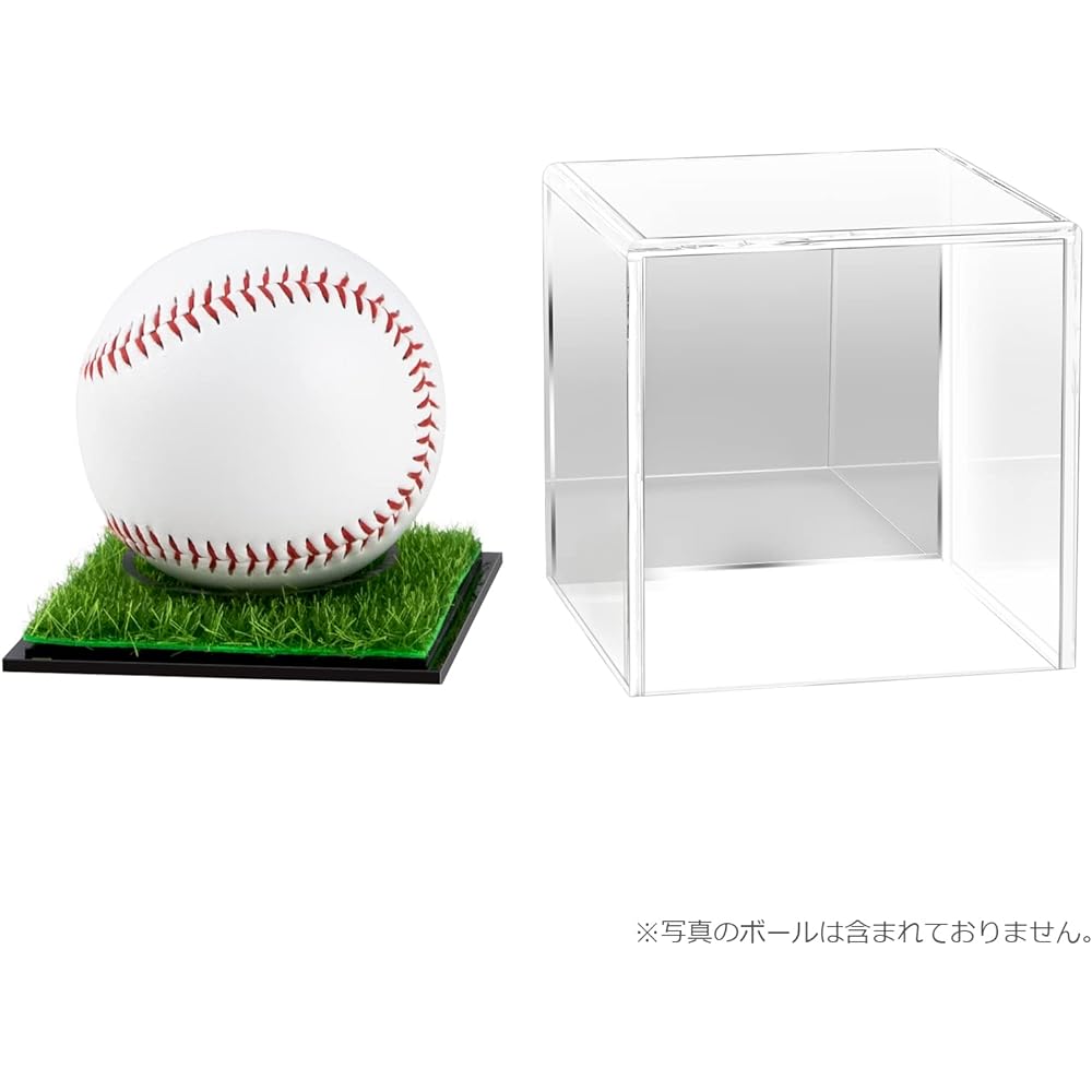 Baseball Ball Case Signed Ball Case Baseball Acrylic Display Case Protection Exhibition Dustproof Square Collection Case Transparent Case Set of 2