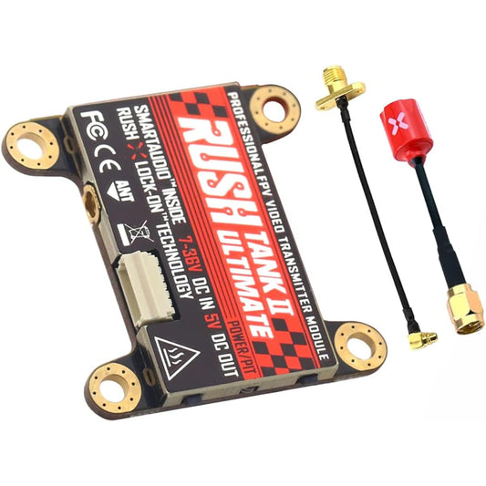 FPV VTX Rush Tank II V2 5.8G FPV Video Transmitter Switchable with PIT/25/200/500/800mW Foxeer Antenna for FPV Racing Drone