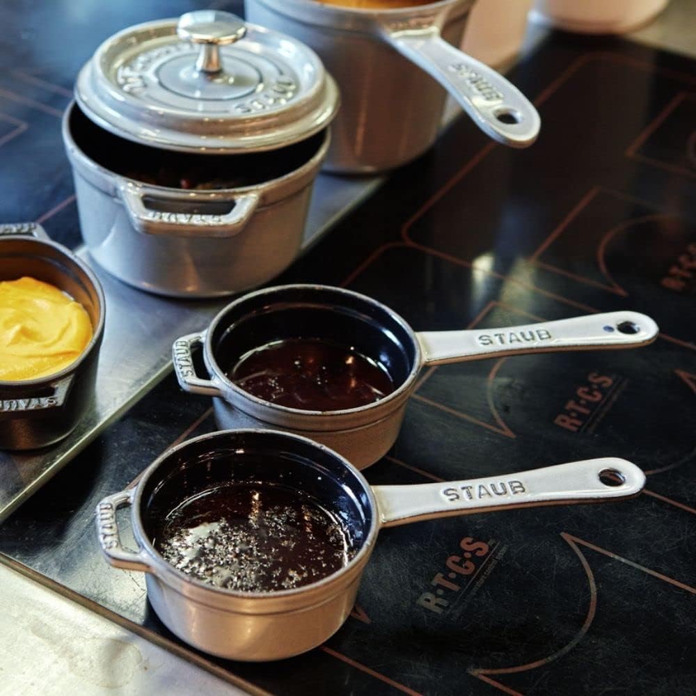 Staub "Small Sauce Pan Gray 10cm" One Hand Enamel Pot [Authorized Japanese Product] Sauce Pan 40509-536