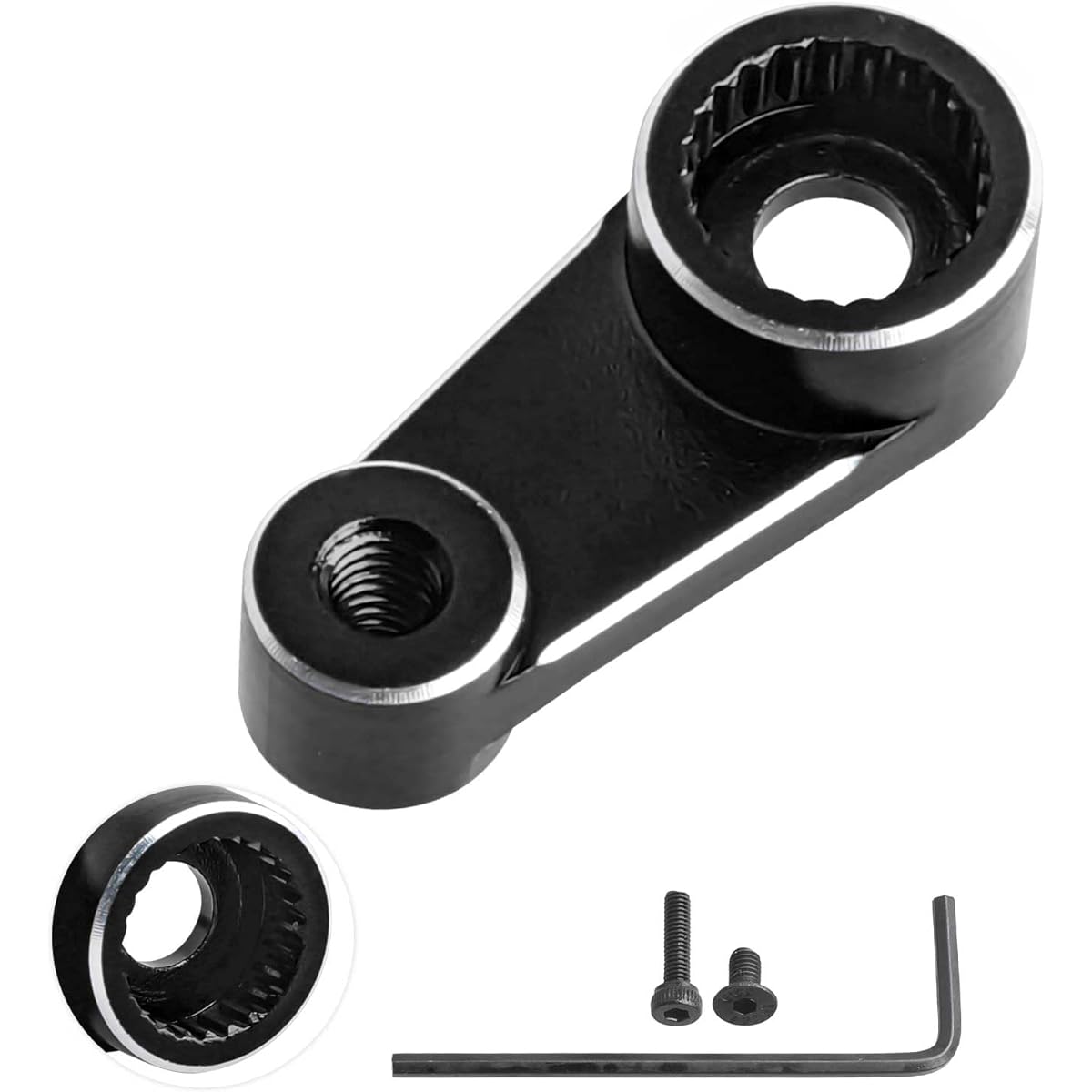HobbyPark Aluminum Metal Servo Horn Arm 1/18 Traxxas TRX4M Stock Servo Motor Upgrade Parts (Black)
