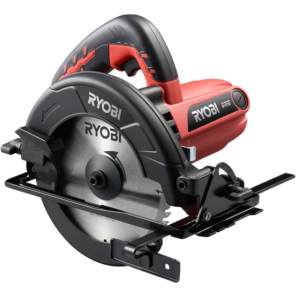 Kyocera Old Ryobi Circular Saw W-1710 617401A [Soft grip that is non-slip and fits your hand, making it easy to work and ideal for DIY] Saw blade diameter 165mm Maximum cutting depth (90 degrees) 57 mm / (45 degrees) 38 mm With saw guide fence