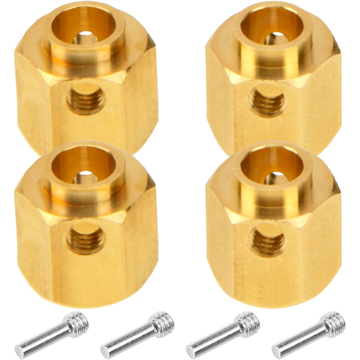Vgoohobby Brass 12mm Hex Hub Adapter Extension Combiner Counterweight for Traxxas TRX-4 RC4WD D90 Redcat Gen7 RC 1/10 Crawler Car (10mm Thickness)
