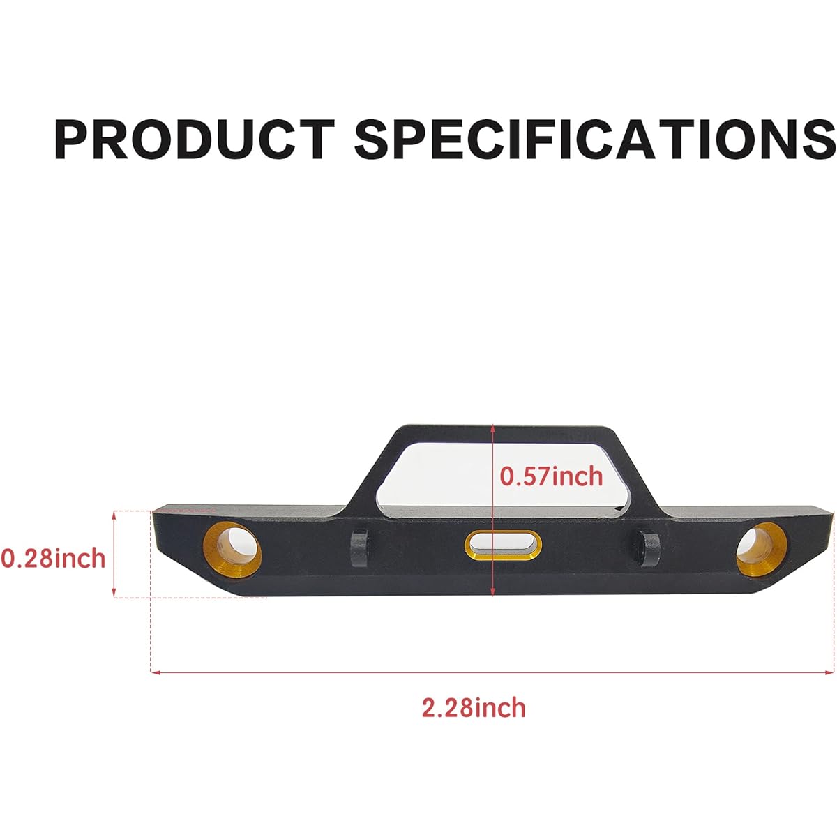 VICRAZZE RC Metal Aluminum Front Bumper with U Ring and Tow Hitch Shackle for 1/24 RC Crawler Axial SCX24 AXI90081 AXI00002 AXI00005 Ford Bronco Upgrade Parts