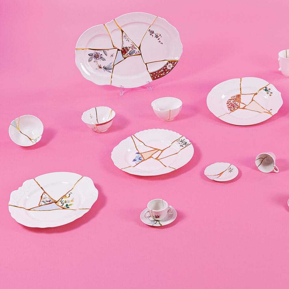 SELETTI Design Accessory Multicolor W42.5 x D29.5 x H3.5cm kintsugi Tray 124132