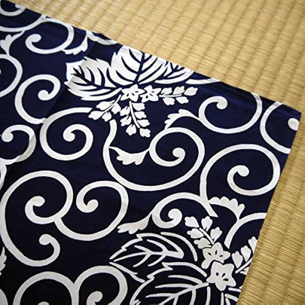 Paulownia Arabesque Furoshiki Specially Selected Real Dyed Navy Blue Broad (Six Widths)