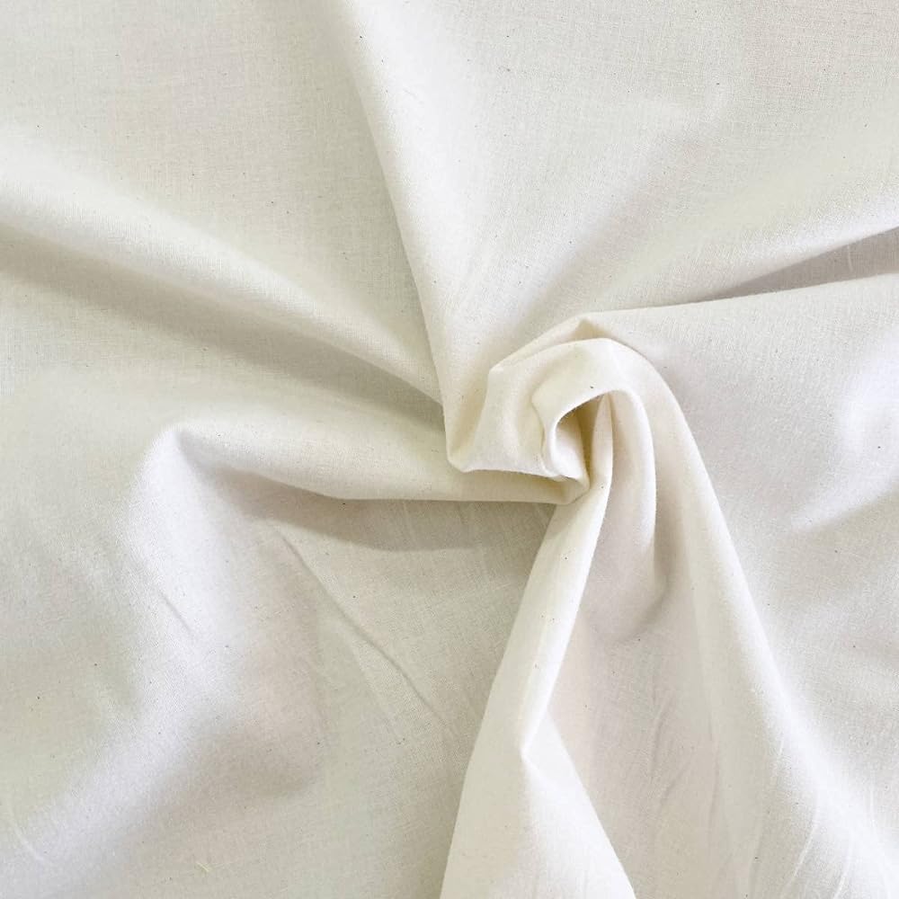 Funin Club Multi-Purpose Fabric 110cm Width 100% Cotton Plain Sheeting (Nep Residual Material, 10m)