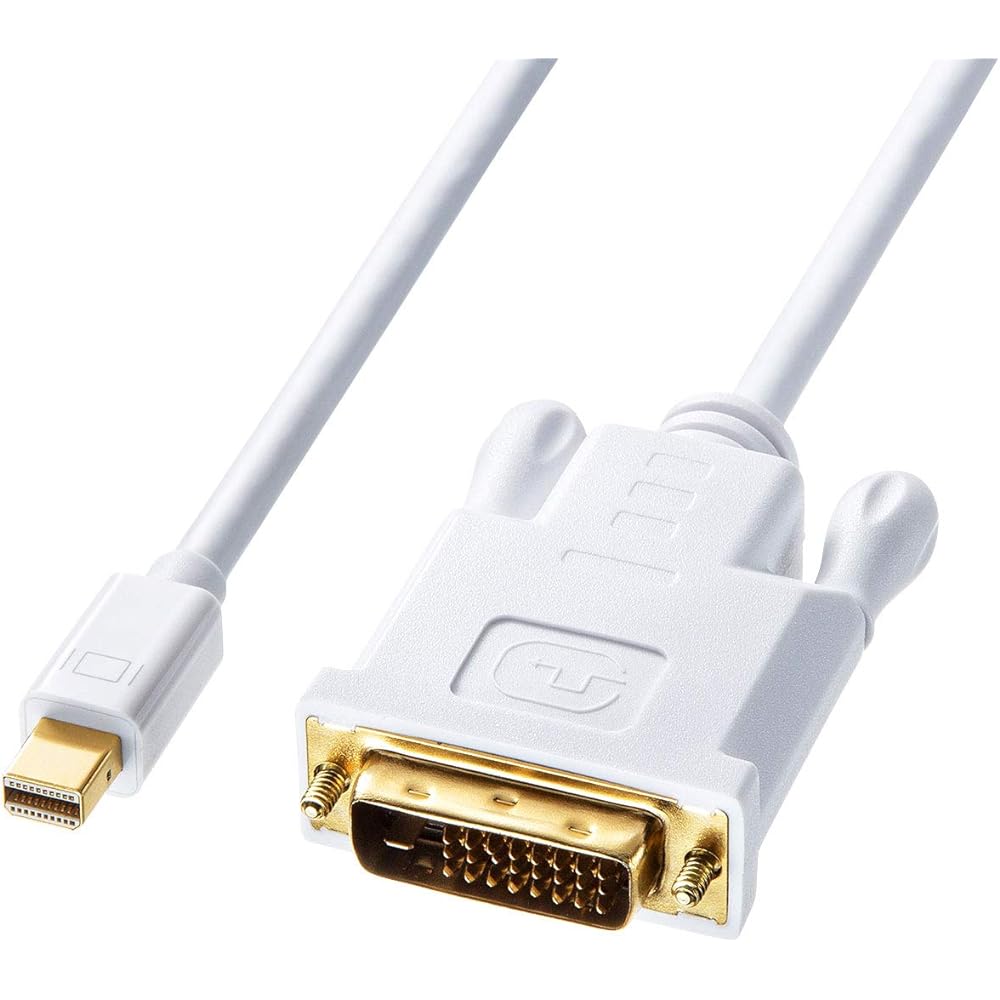 Sanwa Supply Mini DisplayPort to DVI Conversion Cable (Mini DisplayPort Male to DVI Male) 2m White KC-MDPDVA20