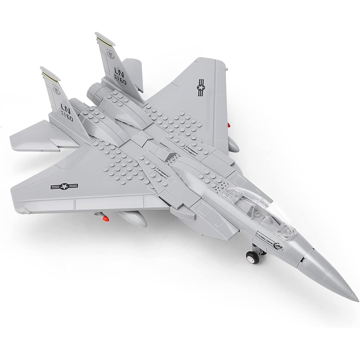 Military Airplane Toy F-15 Eagle Jet Fighter Building Blocks Set - Birthday Gift for Building Block Enthusiasts for Boys and Girls Ages 6-10 (262 Pieces) Compatible with Lego
