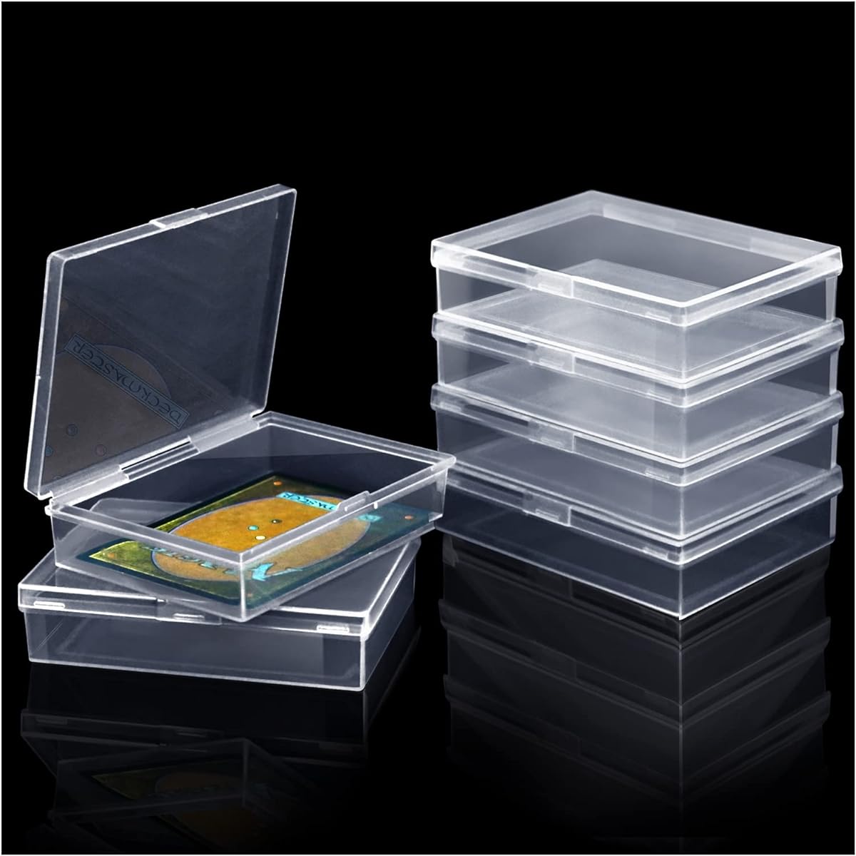 tutata Portable Trading Card Case Protector Holder Hard Plastic Baseball Card Case for Standard Cards TCG MTG 6 Pack