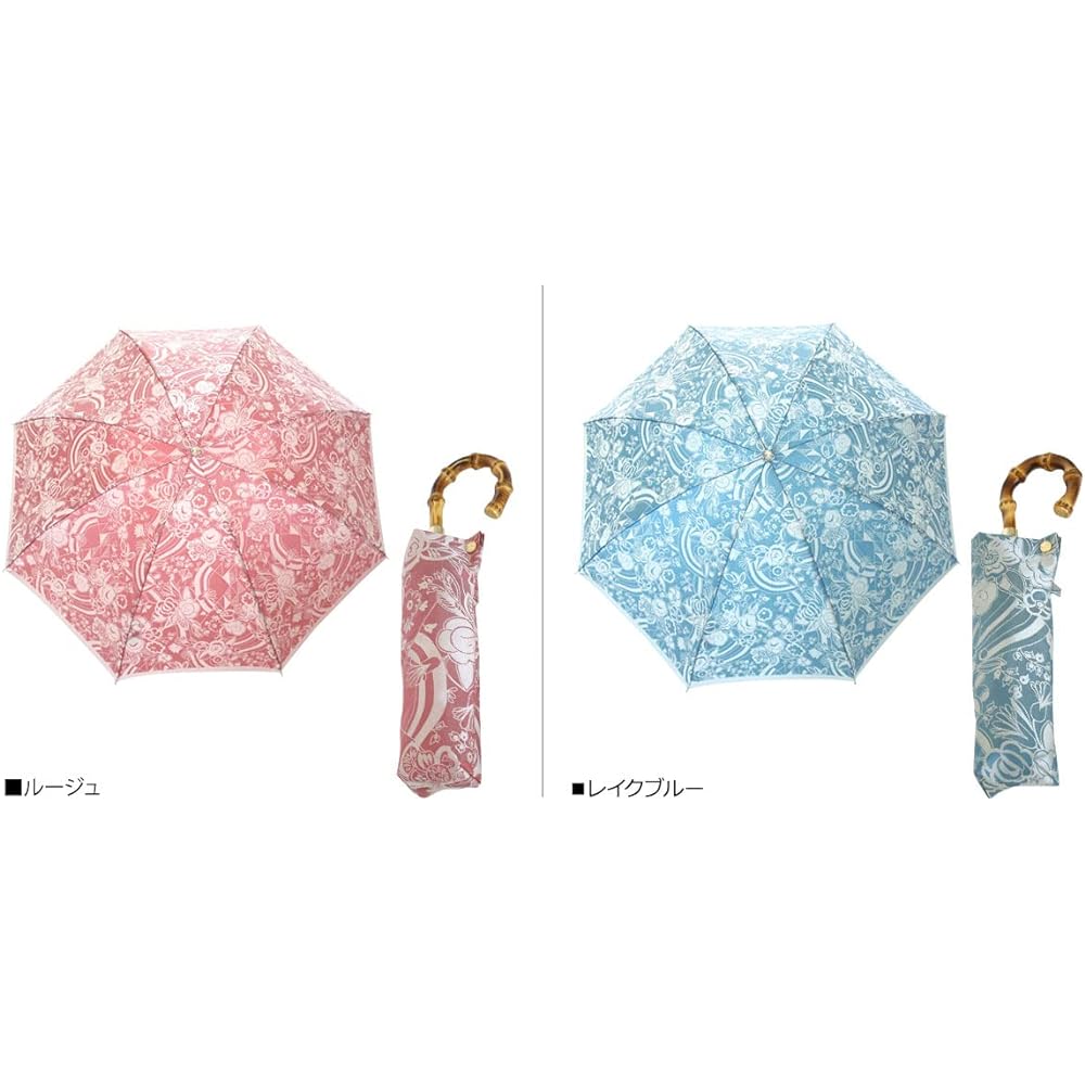 Makita Shoten Co., Ltd. Umbrella Women's Folding Mini Kirie Chintz (Red) Luxury Koshu Ori Made in Japan 13660001