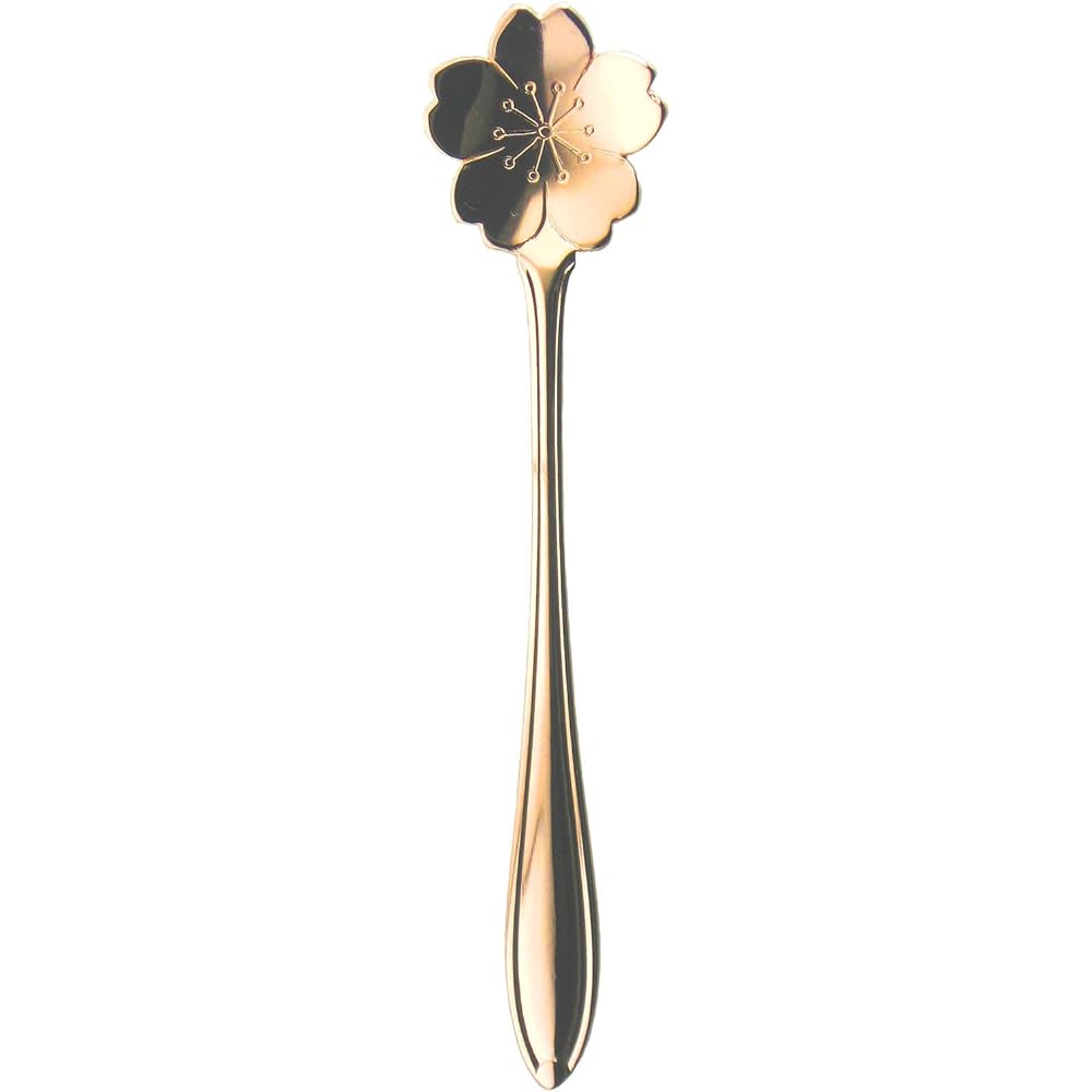 Nagao Tsubamesanjo Flower Coffee Spoon Pink Gold Sakura Set of 12 Made in Japan
