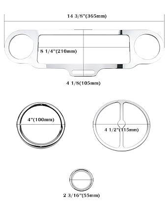 9 Pieces Stereo Accent Speedometer Speaker Trim Ring Kit for Harley-Davidson Electra Street Road Glide 1986-2013