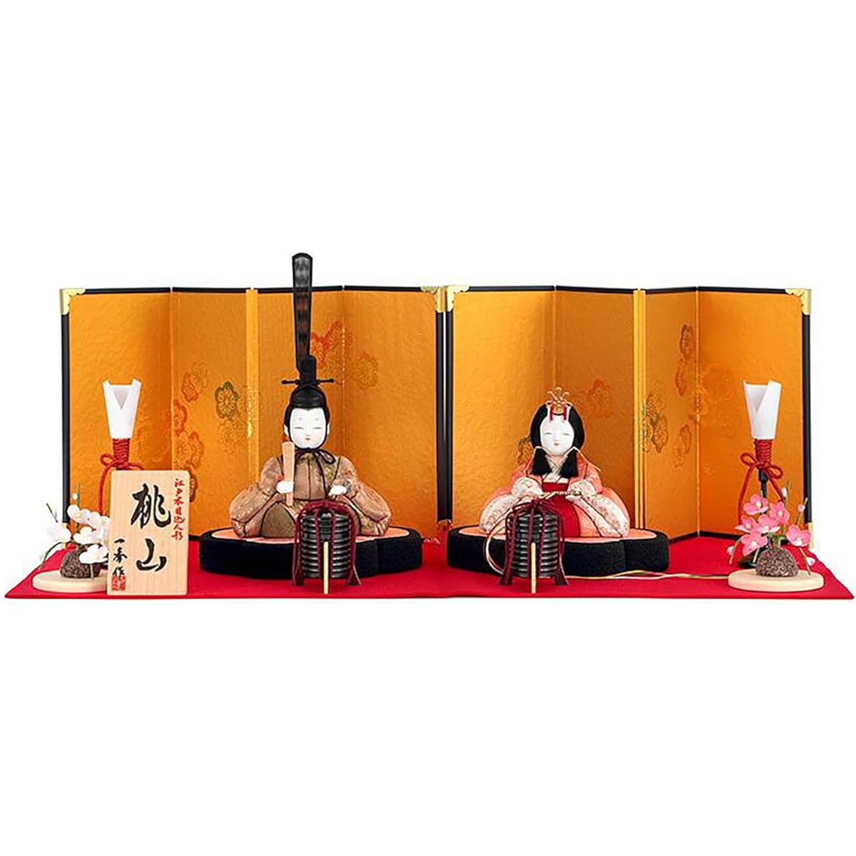 Kazuhide Prince and Princess Decoration Momoyama Hina Doll No. 02B Wood-grain Doll H-10