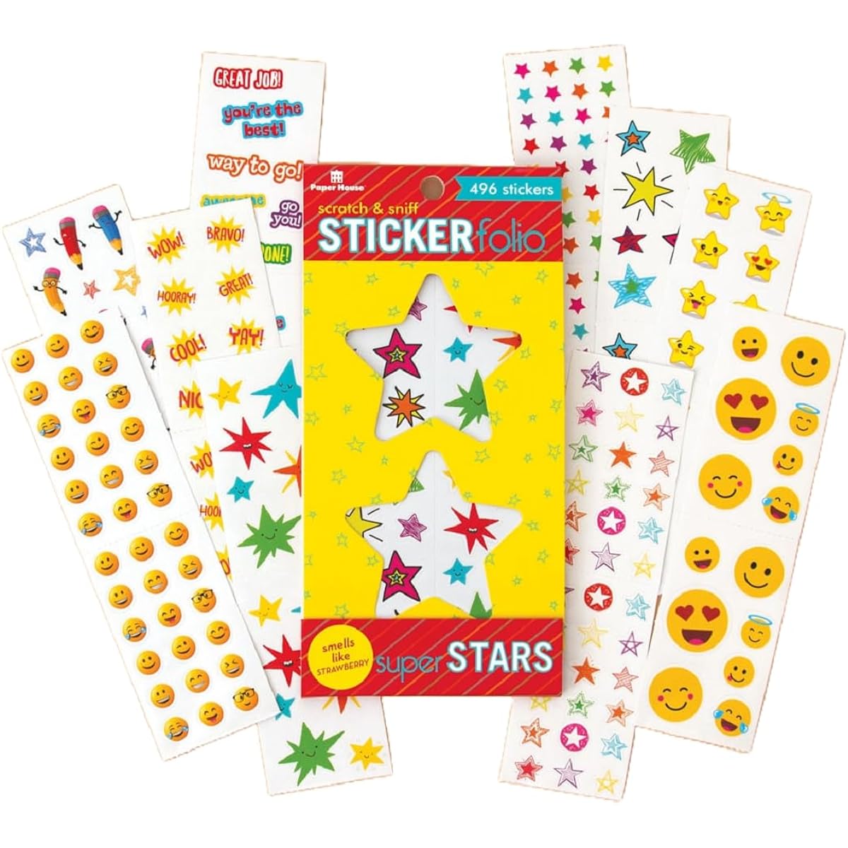 Paper House Productions Superstar Scratch & Sniff Sticker Folio for the Classroom, Scrapbooking, and Collectibles