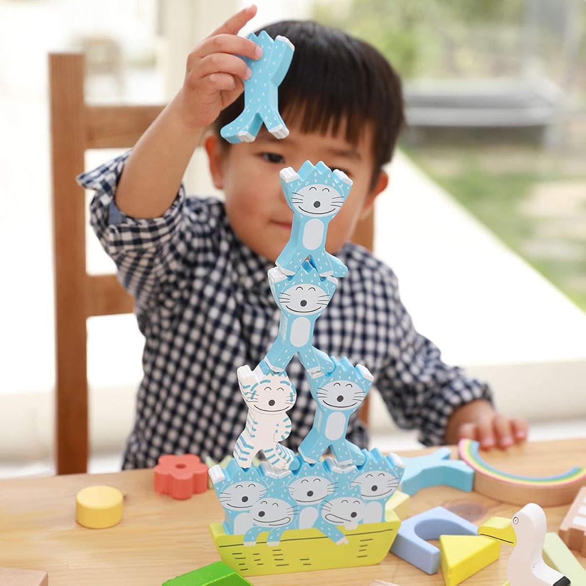 Picture Book Blocks 11 Cats Playset Wooden Building Blocks Toy Educational Toy TM-JUI-0301