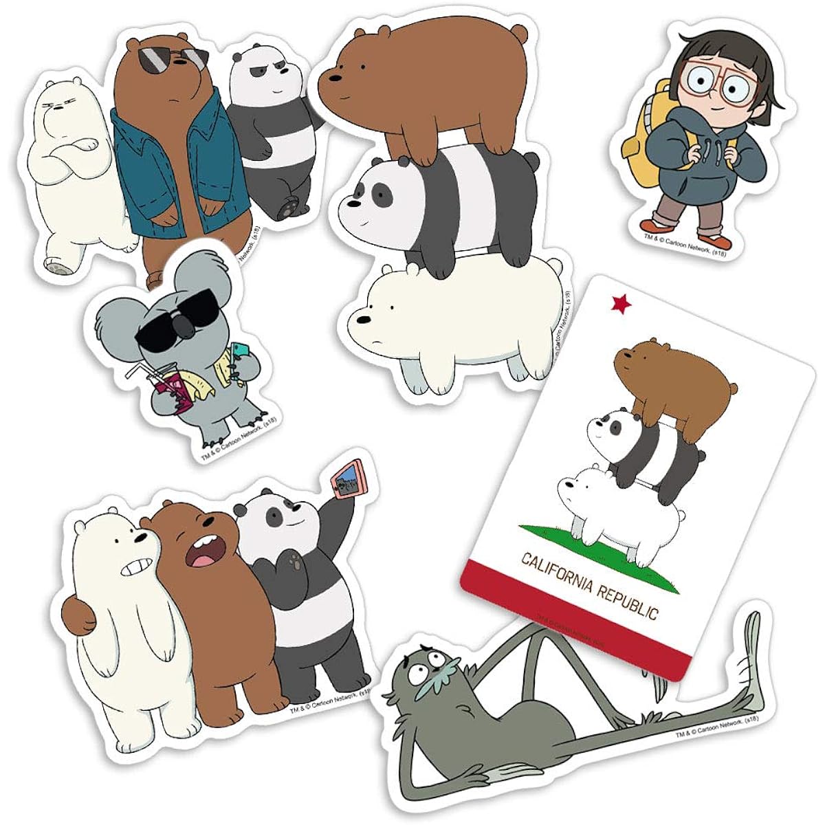 Popfunk We Bare Bears Cartoon Network Collection Stickers with Ice Bear, Grizzly and Panda
