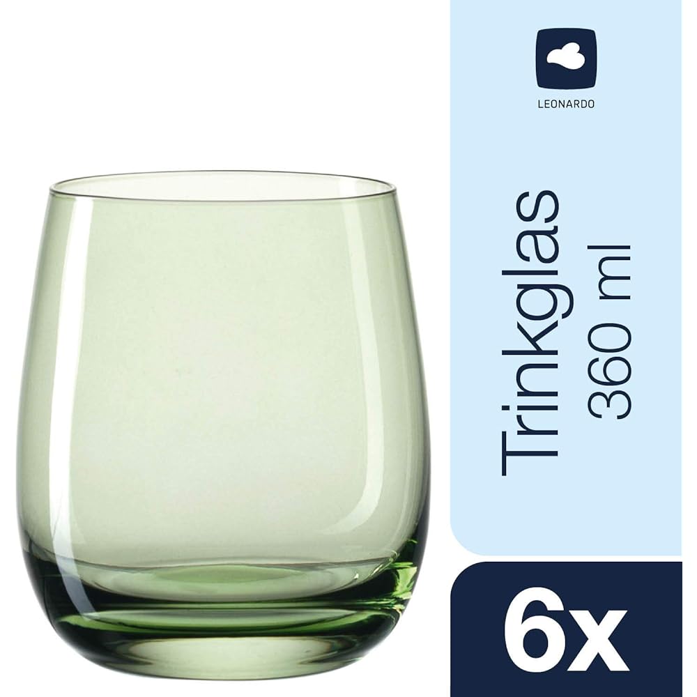 LEONARDO Tumbler Green Size:∅8.4×H9.7cm Tumbler Sora 018196 6 pieces