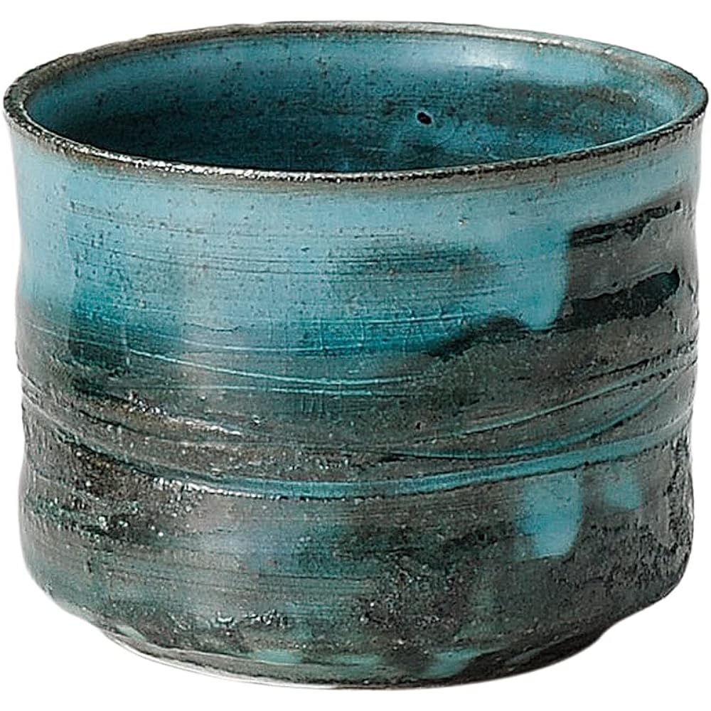 Shigaraki Ware Hechimon Shochu Cup Bronze Inlay