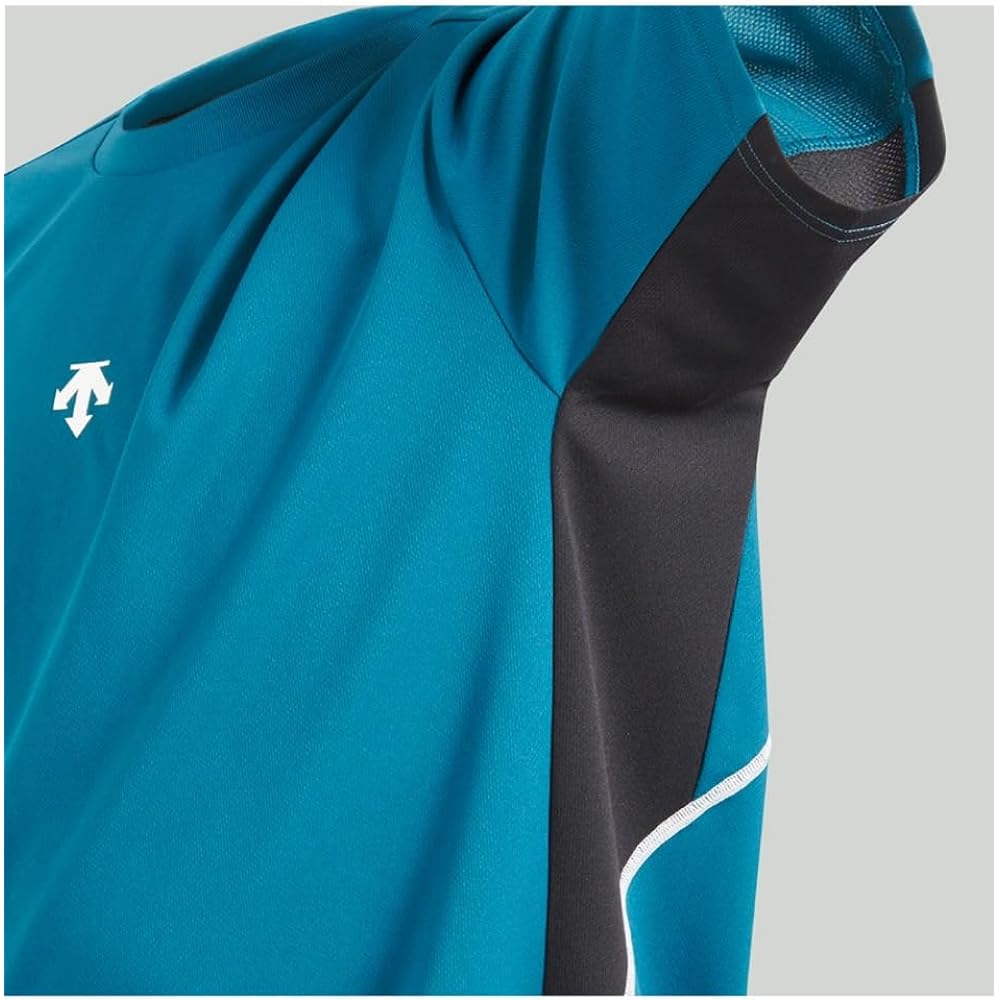 [DESCENTE] Short Sleeve Shirt, Volleyball, Short Sleeve, Sweat Absorbent, Quick Drying, Breathable, Easy to Move, Side Panel Design, Men's, Women's, Club Activities