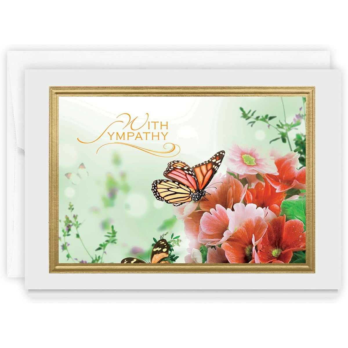 The Gallery Collection - Butterfly Garden Sympathy Card with Pearl Lined Envelope