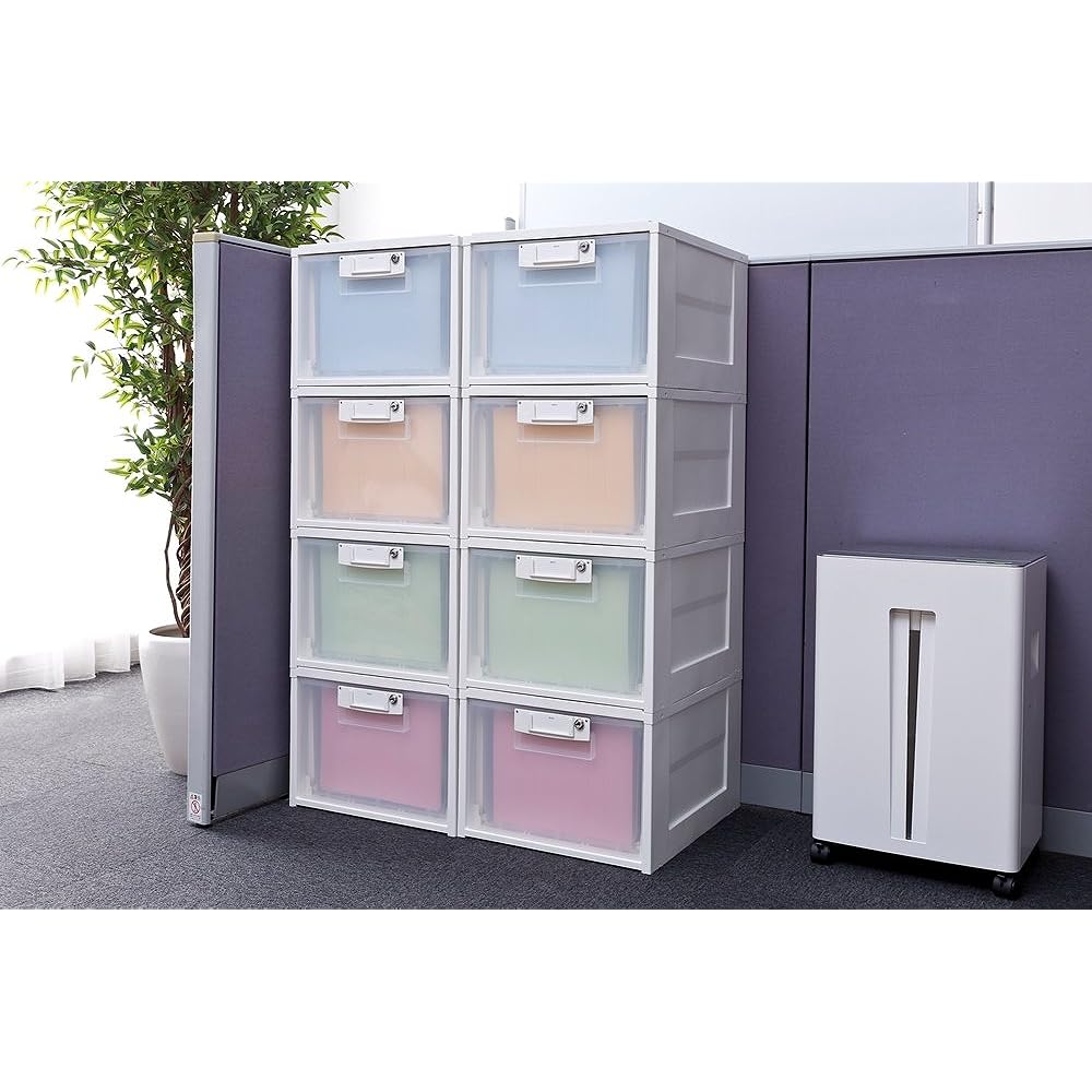 Iris Ohyama Chest Office with Key HG-301KA White/Clear
