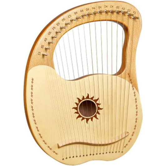 WowZza Lyre Harp 19 Strings Musical Instrument with Tuning Wrench Pattern for Beginner Music Lovers