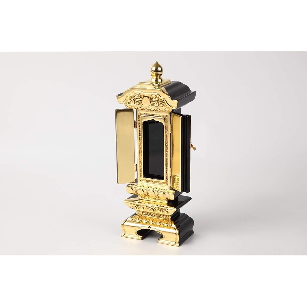 Memorial tablet, double memorial tablet, pure front gold plate inside, carved, ancestral spiritual place, blackboard, white board, top-quality lacquer, all made of wood, genuine gold (no engraving, 3.0 dimensions (total height 21.0 cm))
