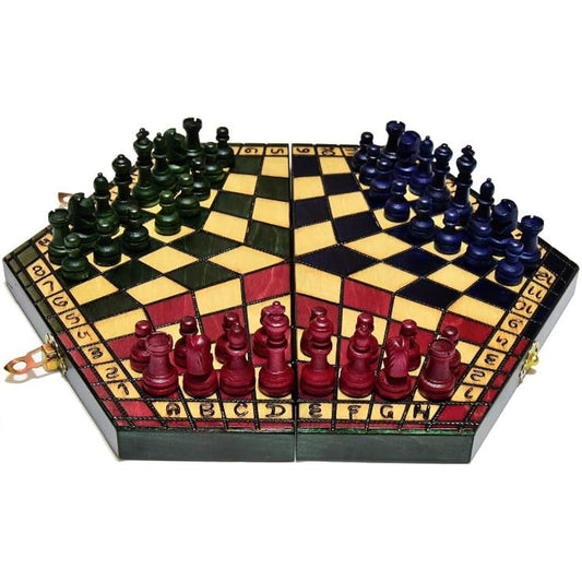 <Three-player wooden chess set> Troika (Troika) Japanese instruction manual included Made in Europe - Poland