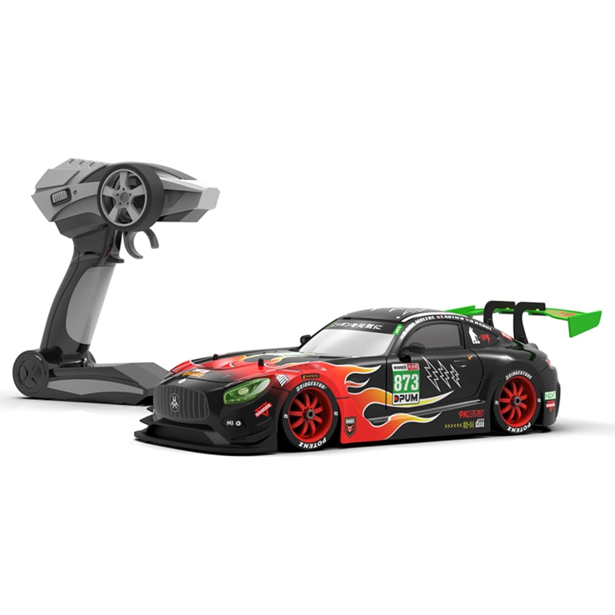 fangzi Drift Car, Remote Control Drift Car 1/16 Remote Control Car 4WD Remote Control Race Car Gift Tire Changeable with LED Light